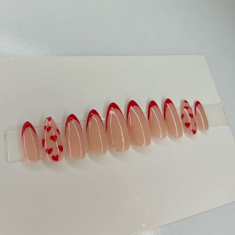 Luxury Homemade Press On Nails (Valentines)